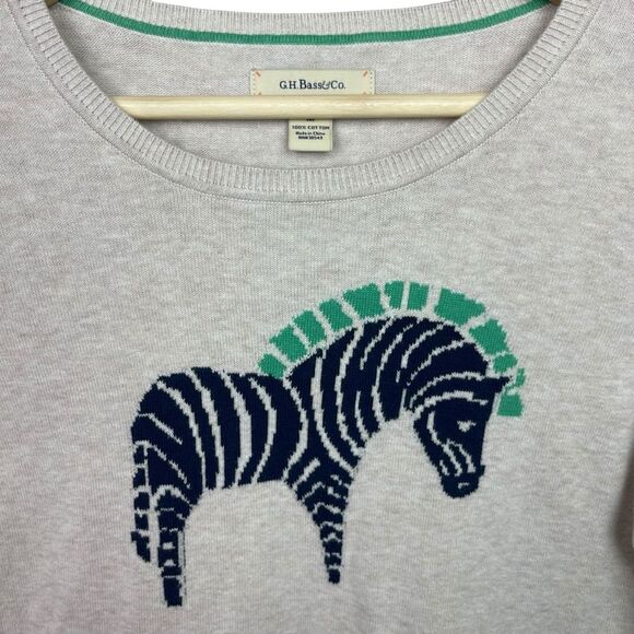 G.H. Bass & Co Zebra Intarsia Knit Graphic Sweater - Size M | Medium - Picture 5 of 9